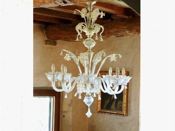 Lampadario in vetro soffiato di Murano  - Asta Un antico casale: arredi e collezioni - III - Associazione Nazionale - Case d'Asta italiane