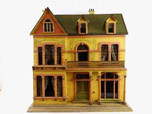 Casa da bambole in legno  - Asta Un antico casale: arredi e collezioni - III - Associazione Nazionale - Case d'Asta italiane