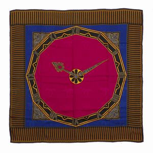 CARTIER - Must de Cartier, Orologio, foulard in seta multicolore.