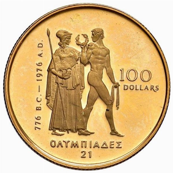 CANADA 100 DOLLARS 1976 OLYMPICS  - Asta Asta a Tempo | Aurea. Monete e medaglie d'oro italiane ed estere - Associazione Nazionale - Case d'Asta italiane