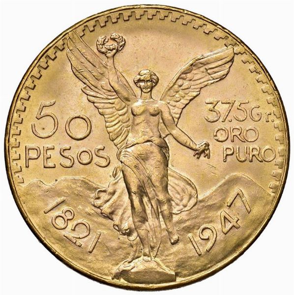 MESSICO. 50 PESOS 1947  - Asta Asta a Tempo | Aurea. Monete e medaglie d'oro italiane ed estere - Associazione Nazionale - Case d'Asta italiane
