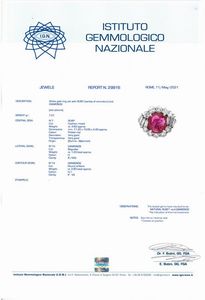 ANELLO CON RUBINO BIRMANO E DIAMANTI  - Asta GIOIELLI - Associazione Nazionale - Case d'Asta italiane