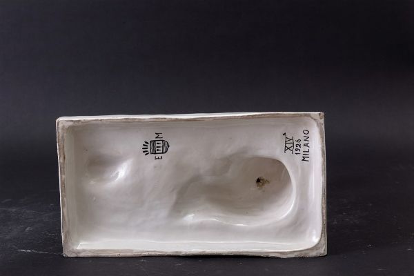 Mazzolani Enrico : Vergine con capro  - Asta Vetri e Ceramiche Italiane del '900 - Associazione Nazionale - Case d'Asta italiane