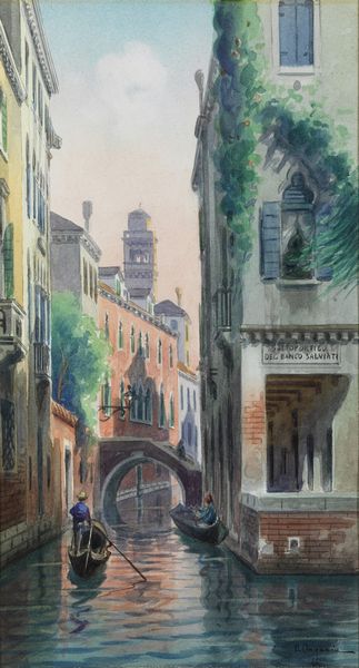 ONGANIA UMBERTO  (1860 - 1896) : Canale veneziano.  - Asta ASTA 331 - ARTE ANTICA E DEL XIX SECOLO (banditore virtuale) - Associazione Nazionale - Case d'Asta italiane