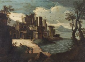 ARTISTA DEL XVII-XVIII SECOLO - Paesaggio campestre.