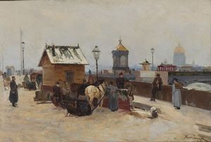ISSUPOFF ALESSIO (1889 - 1957) - San Pietroburgo dal fiume.