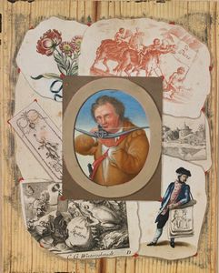 WINTERSCHMIDT CHRISTIAN GOTTLOB (1755 - 1809) - Trompe l'oeil con balestriere.