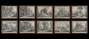 ZOCCHI GIUSEPPE (1711 - 1767) - Gruppo di 10 incisioni raffiguranti i mesi dell'anno.