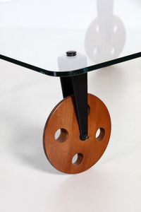 AULENTI GAE (1927 - 2012) : Tavolo con ruote per Fontana Arte  - Asta ASTA 332 - DESIGN (online ) - Associazione Nazionale - Case d'Asta italiane