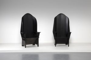 SUMAN PAOLO E ADRIANO - Coppia di sedie Matrix, Giorgietti production, prototipo 1984 (pezzo unico).