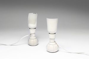 SARFATTI GINO (1912 - 1985) - Coppia di lampade da tavolo P600 per Arteluce