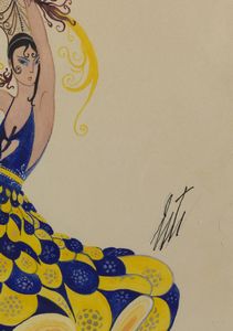 (ROMAIN DE TIRTOFF) ERTE' (1892 - 1990) : Ballerina spagnola.  - Asta ASTA 333 - ARTE MODERNA E CONTEMPORANEA (online) - Associazione Nazionale - Case d'Asta italiane