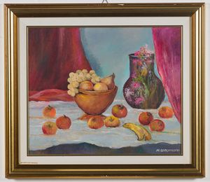 BERGAMASCHI MARIO - Vaso con frutta.