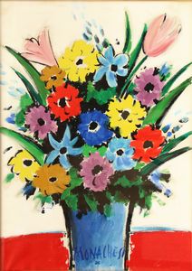 Sante MONACHESI (Macerata 1910 -Roma 1991 ) - Vaso fiori