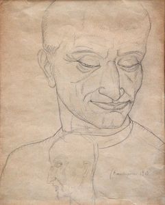 Ubaldo OPPI (Bologna 1889-Vicenza 1942) - Studi di teste (Mantegna)