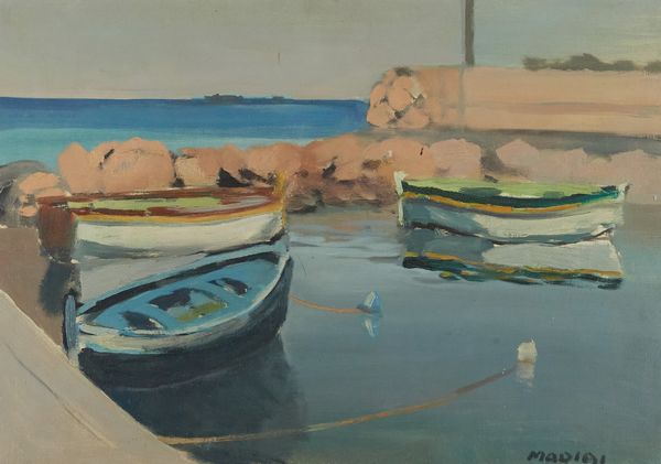 Mario Madiai : Barche ormeggiate  - Asta Arte Moderna e Contemporanea, '800 e'900 - Associazione Nazionale - Case d'Asta italiane