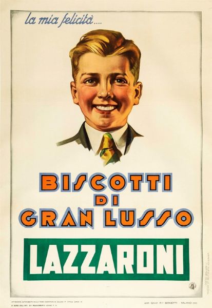 Anonimo : BISCOTTI DI GRAN LUSSO LAZZARONI  - Asta Manifesti | Cambi Time - Associazione Nazionale - Case d'Asta italiane
