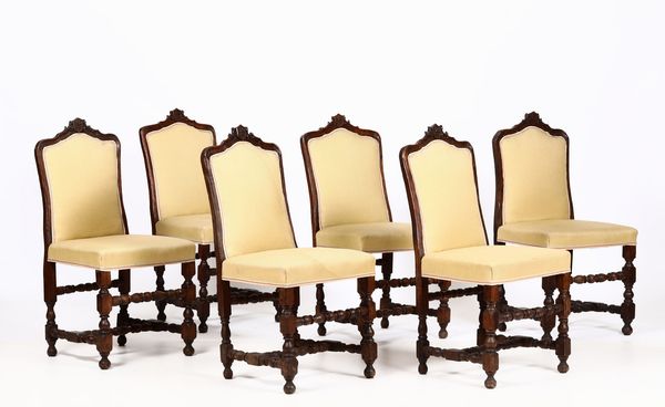 Gruppo di sei sedie a rocchetto in legno intagliato, XIX secolo  - Asta Arredi | Cambi Time - Associazione Nazionale - Case d'Asta italiane