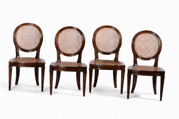 Quattro sedie in legno intagliato, XIX secolo  - Asta Arredi | Cambi Time - Associazione Nazionale - Case d'Asta italiane