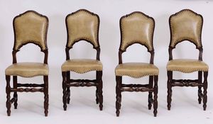 Otto sedie a rocchetto in noce, XIX secolo  - Asta Arredi | Cambi Time - Associazione Nazionale - Case d'Asta italiane