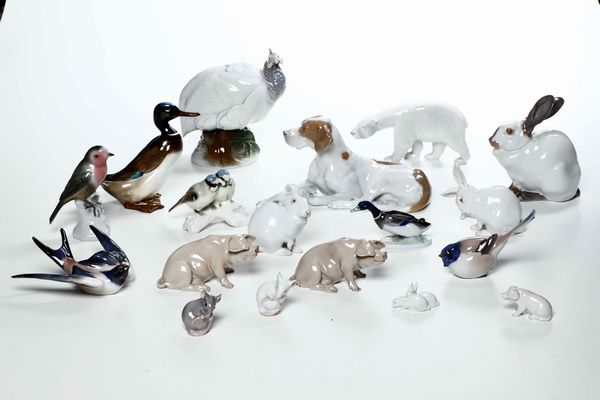 Lotto di 18 animali in porcellana Copenaghen  - Asta Da una collezione genovese | Cambi Time - Associazione Nazionale - Case d'Asta italiane