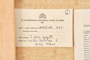 UGO CARREGA : I miei maestri  - Asta Arte Moderna e Contemporanea | Cambi Time - Associazione Nazionale - Case d'Asta italiane