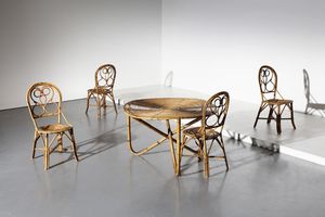 AGNOLI TITO (1931 - 2012) : Un tavolo e quattro sedie per Pierantonio Bonacina  - Asta ASTA 338 - DESIGN (online) - Associazione Nazionale - Case d'Asta italiane