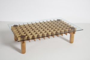 FRATTINI GIANFRANCO (1926 - 2004) : Tavolino da salotto Kyoto produzione Ghianda  - Asta ASTA 338 - DESIGN (online) - Associazione Nazionale - Case d'Asta italiane