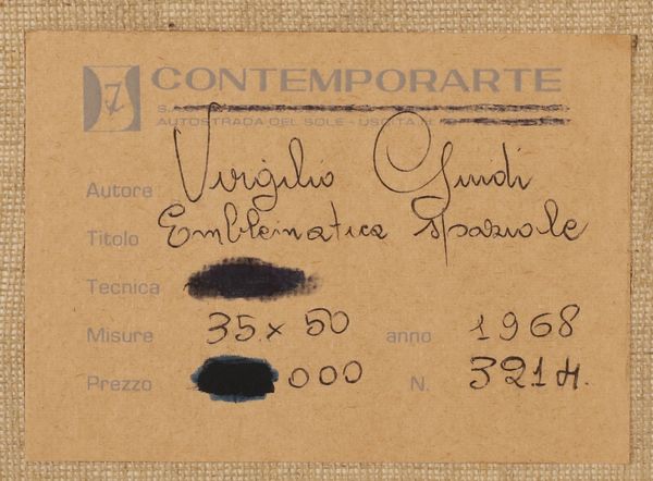 GUIDI VIRGILIO (1891 - 1994) : Emblematica spaziale.  - Asta 225 MODERN & CONTEMPORARY - Associazione Nazionale - Case d'Asta italiane