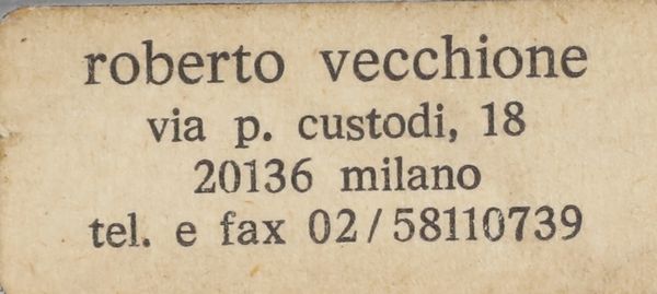 VECCHIONE ROBERTO (n. 1945) : Senza titolo.  - Asta 225 MODERN & CONTEMPORARY - Associazione Nazionale - Case d'Asta italiane