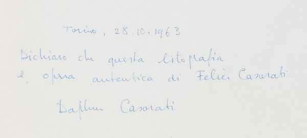 CASORATI FELICE (1883 - 1963) : Senza titolo.  - Asta 225 MODERN & CONTEMPORARY - Associazione Nazionale - Case d'Asta italiane