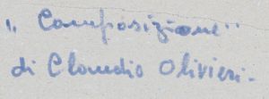 OLIVIERI CLAUDIO (n. 1934) : Composizione.  - Asta 225 MODERN & CONTEMPORARY - Associazione Nazionale - Case d'Asta italiane