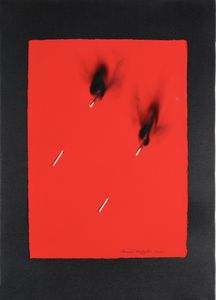 AUBERTIN BERNARD (1934 - 2015) - Papier rouge Brl.