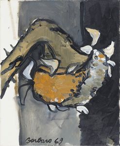BARBARO SAVERIO (n. 1924) - Girasole con petali bianchi.