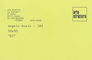 DOZIO ANGELO (n. 1941) : H5.  - Asta 225 MODERN & CONTEMPORARY - Associazione Nazionale - Case d'Asta italiane