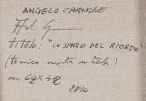 CAGNONE ANGELO (n. 1941) : Lo spazio del ricordo.  - Asta 225 MODERN & CONTEMPORARY - Associazione Nazionale - Case d'Asta italiane