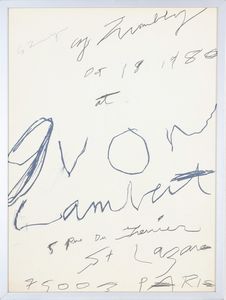 TWOMBLY CY (1928 - 2011) - Pour Yvon Lambert.