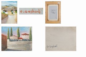 GAGLIARDI GIUSEPPE (n. 1896) - Lotto composto da n. 2 opere. Paesaggio toscano.