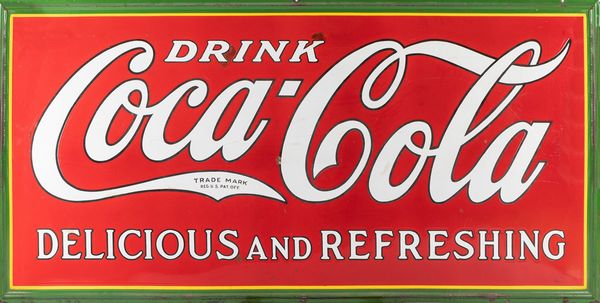 Coca Cola Company USA : Grande pannello pubblicitario  - Asta Robertae... asta, l'asta di Robertaebasta | Design e Arti Decorative - Associazione Nazionale - Case d'Asta italiane
