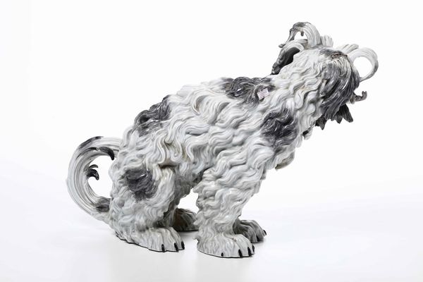 Grande figura di cane bolognese XX secolo  - Asta Ceramiche e Arredo per la Tavola | Cambi Time - Associazione Nazionale - Case d'Asta italiane