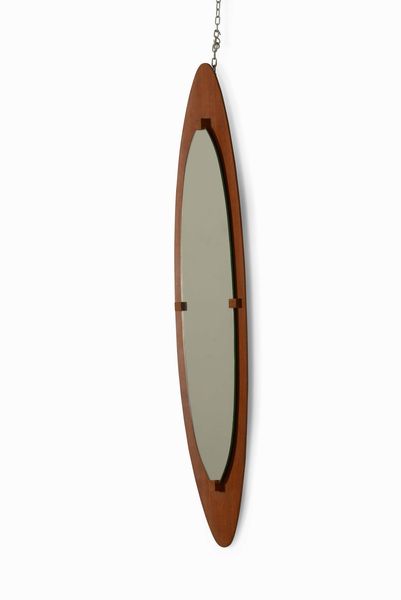 Specchio da parete con struttura in legno compensato curvato e cristallo specchiato.  - Asta Design Lab - Associazione Nazionale - Case d'Asta italiane