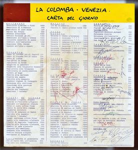 SERGE POLIAKOFF : Carta del giorno trattoria la Colomba Venezia  - Asta 74° Asta di Arte Moderna e Contemporanea - Associazione Nazionale - Case d'Asta italiane