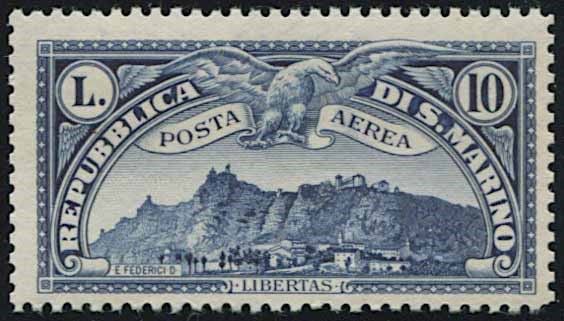 1931, SAN MARINO, POSTA AEREA VEDUTE.  - Asta Filatelia - Associazione Nazionale - Case d'Asta italiane