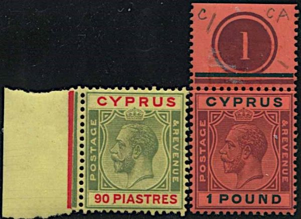 1924/28,CYPRUS, KING GEORGE V  - Asta Filatelia - Associazione Nazionale - Case d'Asta italiane