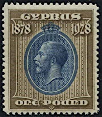 1928, CYPRUS, 50TH ANNIVERSARY OF THE BRITISH RULE  - Asta Filatelia - Associazione Nazionale - Case d'Asta italiane