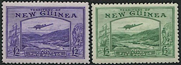 1935, NEW GUINEA, 2 AND 5 (S.G. 204/205)  - Asta Filatelia - Associazione Nazionale - Case d'Asta italiane