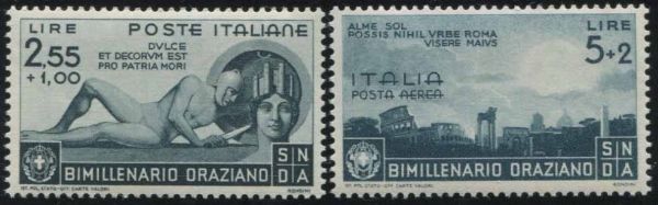 1936, REGNO DITALIA, BIMILLENARIO ORAZIANO.  - Asta Filatelia - Associazione Nazionale - Case d'Asta italiane