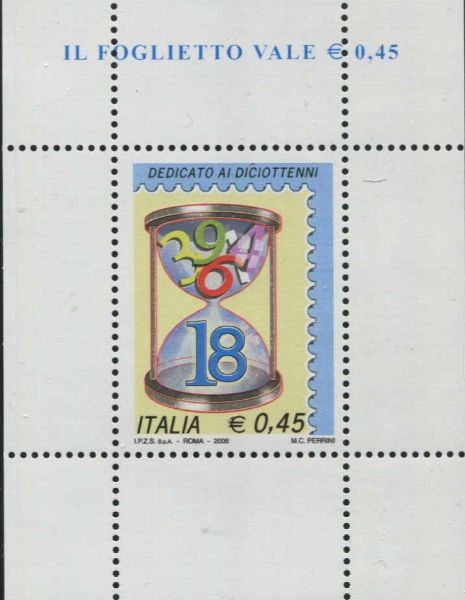 2006, REPUBBLICA ITALIANA, FOGLIETTO DICIOTTENNI.  - Asta Filatelia - Associazione Nazionale - Case d'Asta italiane