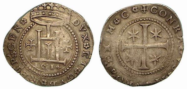 GENOVA. Dogi biennali, 1528-1797. Quarto di scudo 1614.  - Asta Numismatica - Associazione Nazionale - Case d'Asta italiane