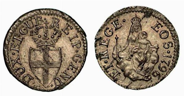 GENOVA. Dogi biennali, 1528-1797. Da 8 denari 1796.  - Asta Numismatica - Associazione Nazionale - Case d'Asta italiane